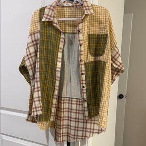 Easel Multicolor Plaid Men's Button Down Shirt